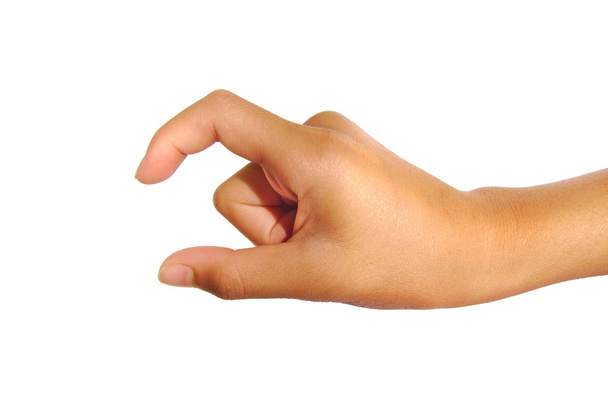 Pozice rukou jako vychystávání něco izolovaných na bílém pozadí - Fotografie, Obrázek
