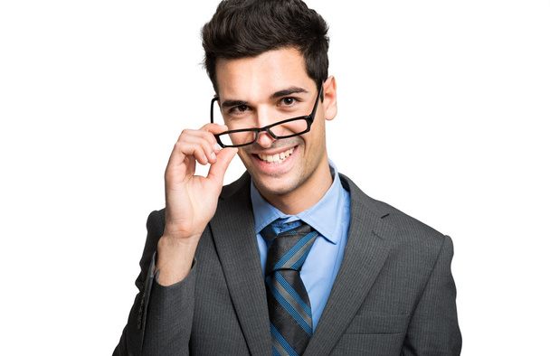 manager holding his glasses - Foto, Imagem