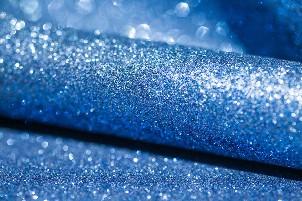 Elégant fond abstrait bleu avec des lumières bokeh défocalisées
 - Photo, image