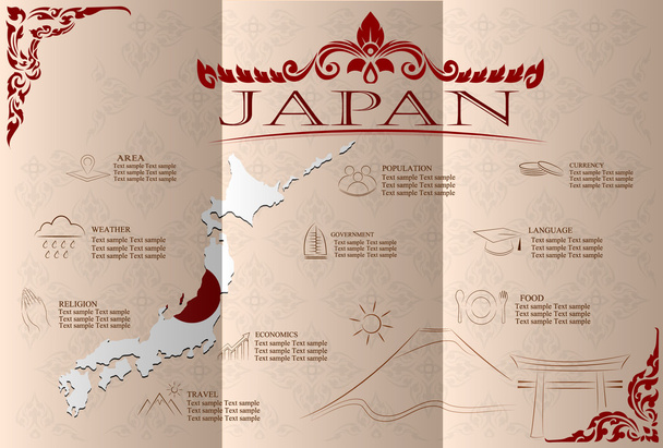 Japão infográficos, dados estatísticos, pontos turísticos. Vector illustratio
 - Vetor, Imagem