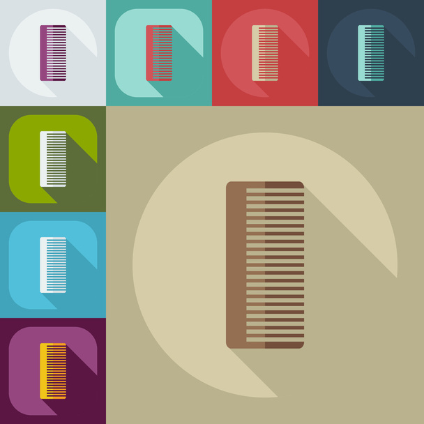 Flat modern design with shadow icons comb - Vector, Image