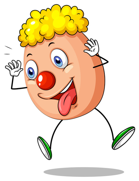 Αστεία αυγό χαρακτήρα σε άσπρο φόντο - Διάνυσμα, εικόνα