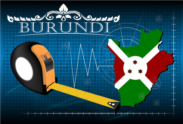 Map of Burundi with ruler, vector. - Vector, Image