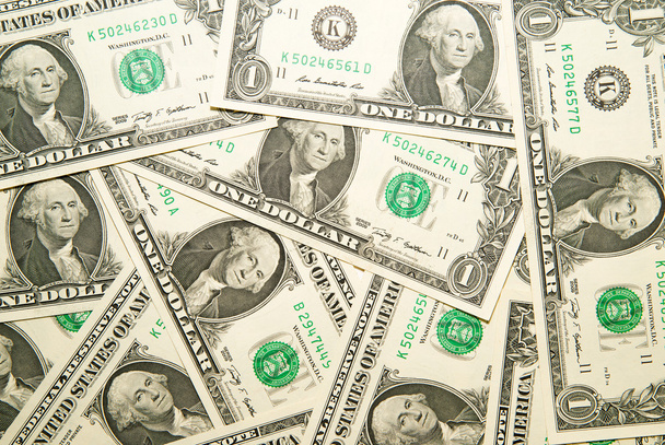 Um monte de notas um dólar americano
 - Foto, Imagem