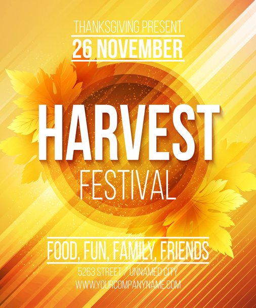 Harvest Festival Poster. Vector illustration  - Vector, Image