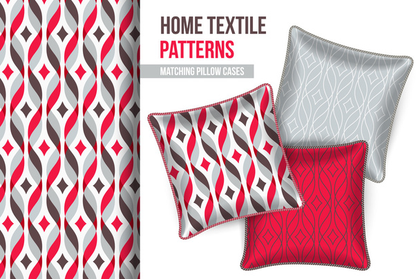 Patrón y conjunto de almohadas decorativas
 - Vector, imagen