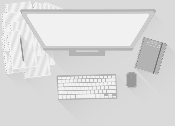 Ploché styl moderní designový koncept kreativní Office Workspace. - Fotografie, Obrázek