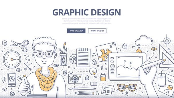 Graphic Design Doodle Concept - Vector, Image