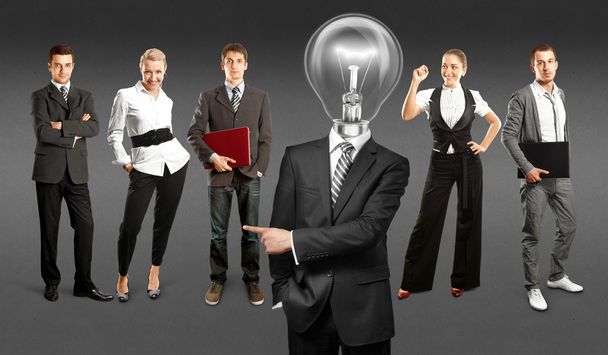 Business Team With Lamp Head - Photo, Image