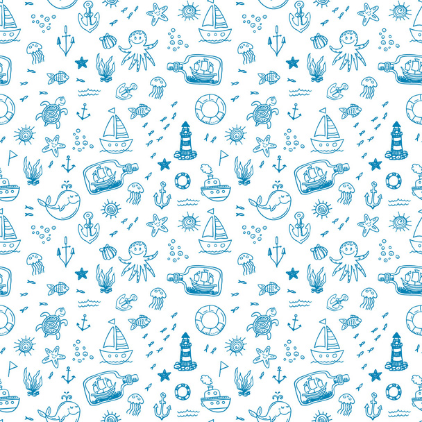 nautical seamless background - Vector, Image