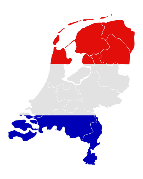 χάρτη και σημαία της Ολλανδίας - Διάνυσμα, εικόνα