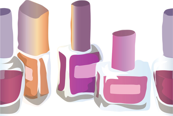 Illustration of cosmetics. Nail polishes. Seamless pattern. Background. - Vektor, obrázek