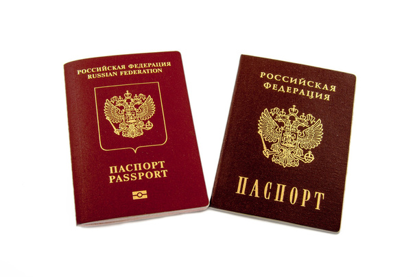 2 つのパスポート - 内部のロシアのパスポートと t のパスポート - 写真・画像