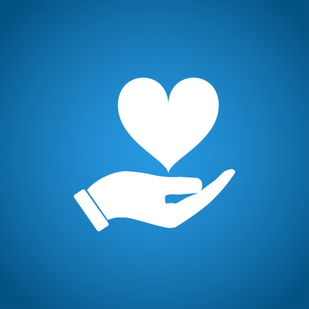 Векторная икона - руки, держащие сердце
 - Вектор,изображение