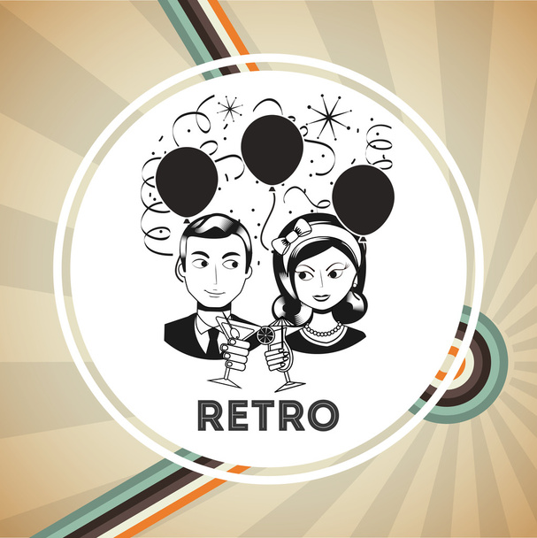 retro party  - Vector, Image