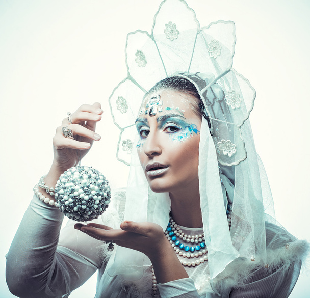 Snow Queen over white background - Photo, image