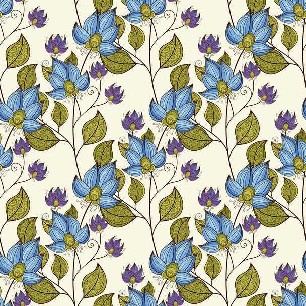 Abstract Seamless Floral Pattern - Vector, Image