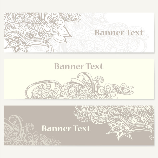 Set of banners for business. Corporate identity vector template with doodles for your design. - Vector, Image