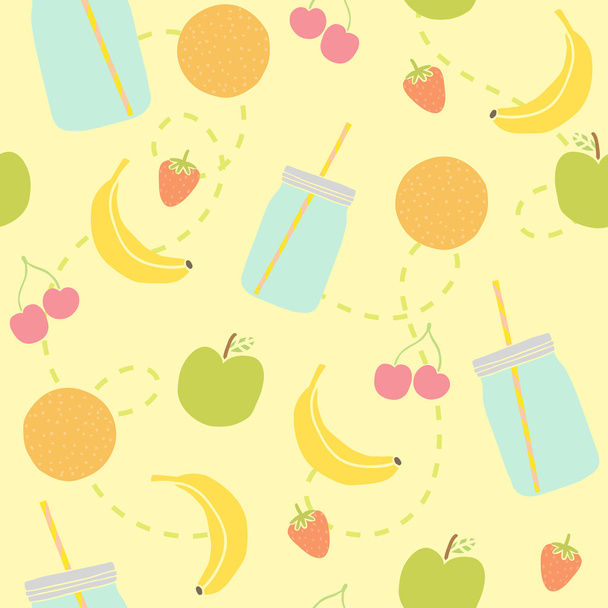 Mason jars and fruits seamless pattern.  - Вектор, зображення