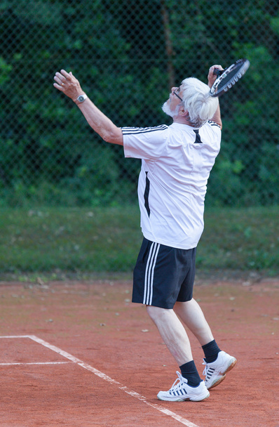 Senior man playing tennis - Fotó, kép