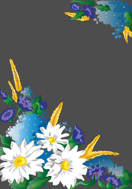 Illustrationskarte mit Wildblumen - Vektor, Bild