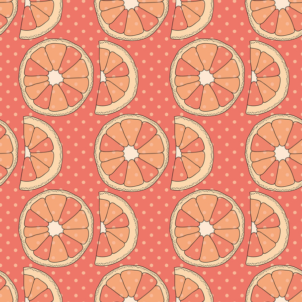 Vector pink seamless pattern with oranges - Fotografie, Obrázek