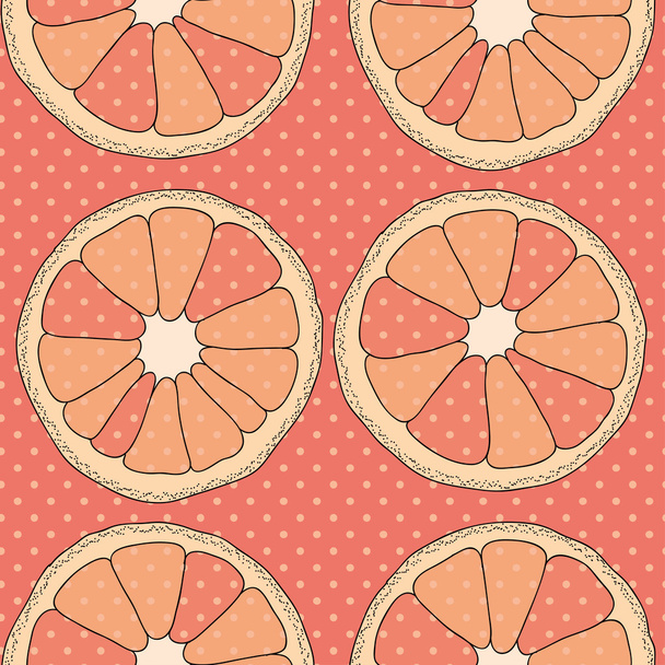 Vector pink seamless pattern with oranges - Zdjęcie, obraz