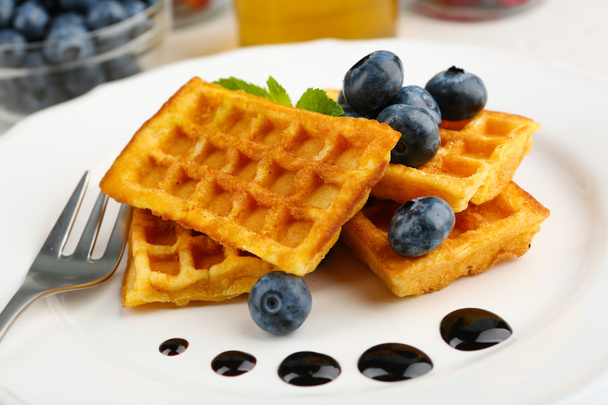 Sweet homemade waffles - Photo, image