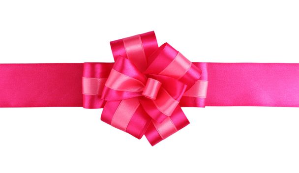 Pink ribbon bow isolated on white - Foto, Bild