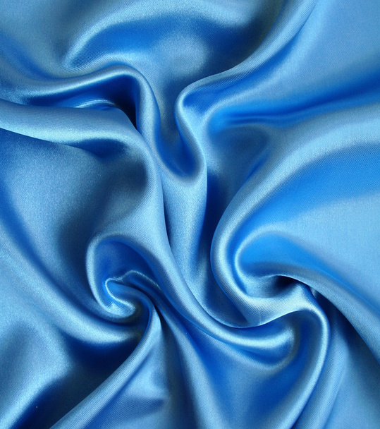 Smooth elegant blue silk as background - Фото, изображение