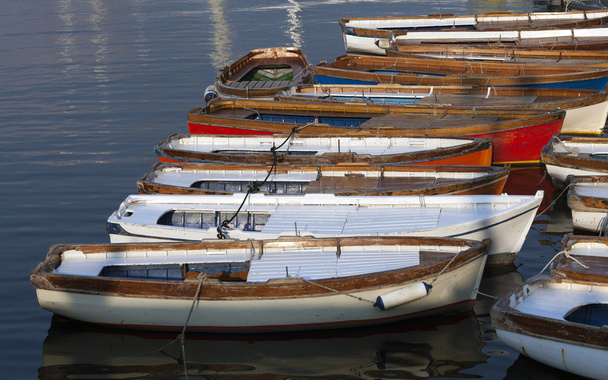 Wooden boats in Naples harbour - 写真・画像
