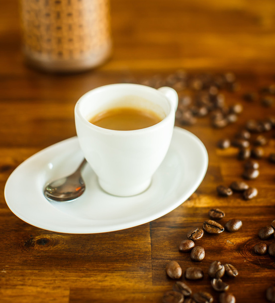 Espresso , coffee beans  - Foto, imagen