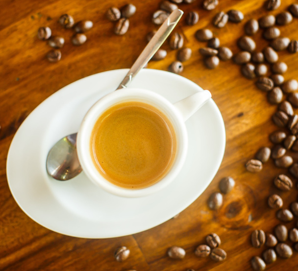 Espresso , coffee beans , water - Foto, imagen