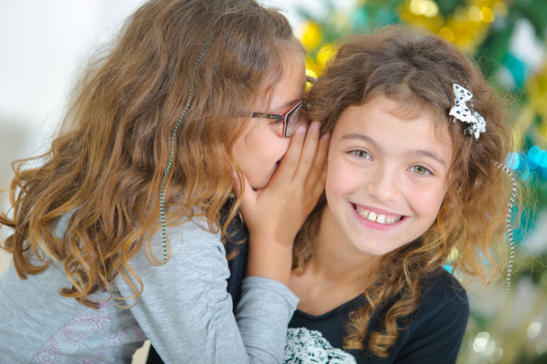 Two young sisters at Christmas - Foto, Imagen