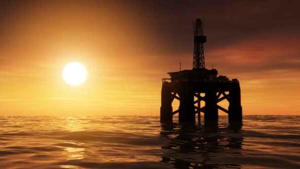 Plataforma de perfuração de equipamento de petróleo offshore - Filmagem, Vídeo