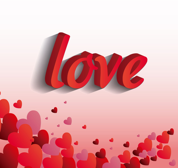 Love card design with red details. - Vector, imagen