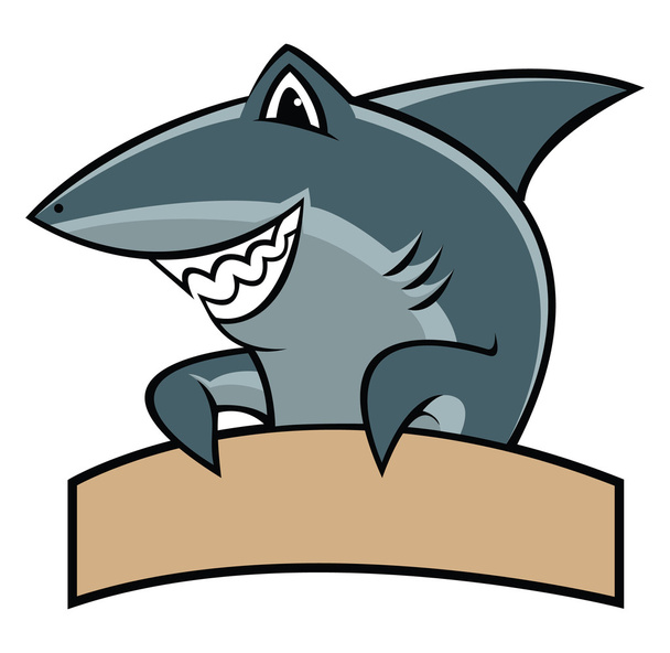 Shark cartoon mascot - Vektor, kép