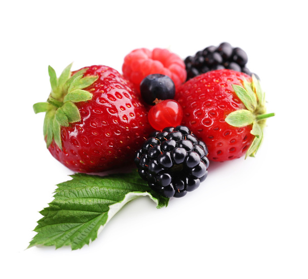 Group of fresh berries isolated on white - Φωτογραφία, εικόνα