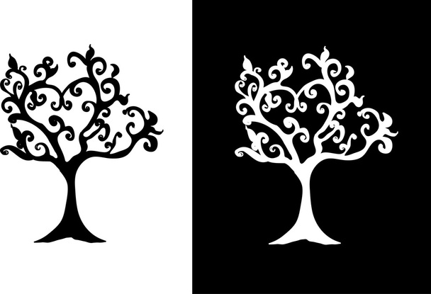 Set of tree silhouettes - Διάνυσμα, εικόνα