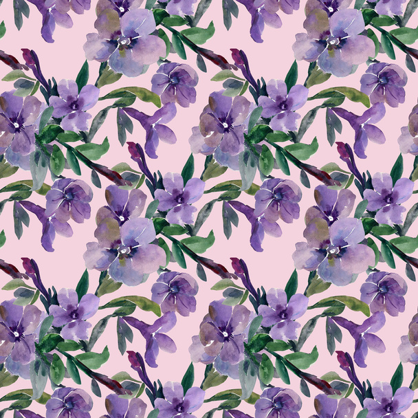 Акварельна ілюстрація квітів петунії безшовний візерунок
 - Фото, зображення