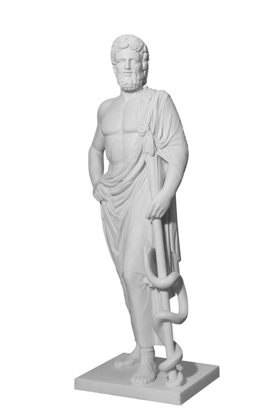 Statue classique en marbre blanc d'Asclépios
 - Photo, image