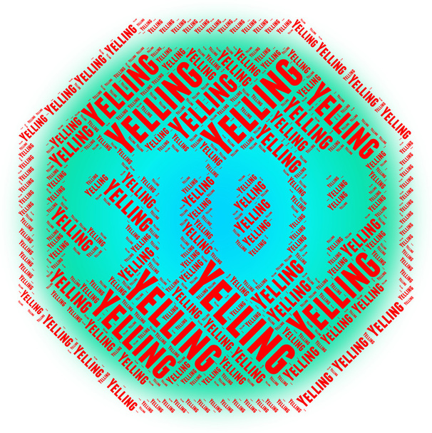 Stopp-Gebrüll weist auf Warnzeichen und Gefahr hin - Foto, Bild