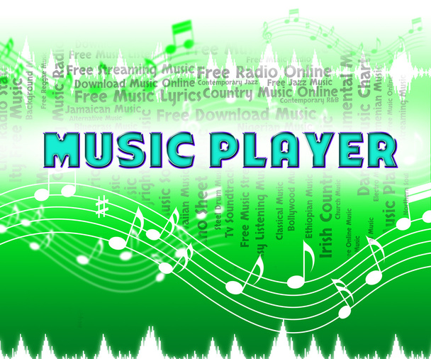 Music Player Indicates Sound Track And Melodies - 写真・画像