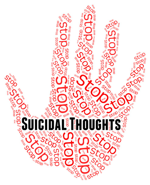 Stop Suicidal Thoughts Indicates Suicide Crisis And Beliefs - Foto, afbeelding
