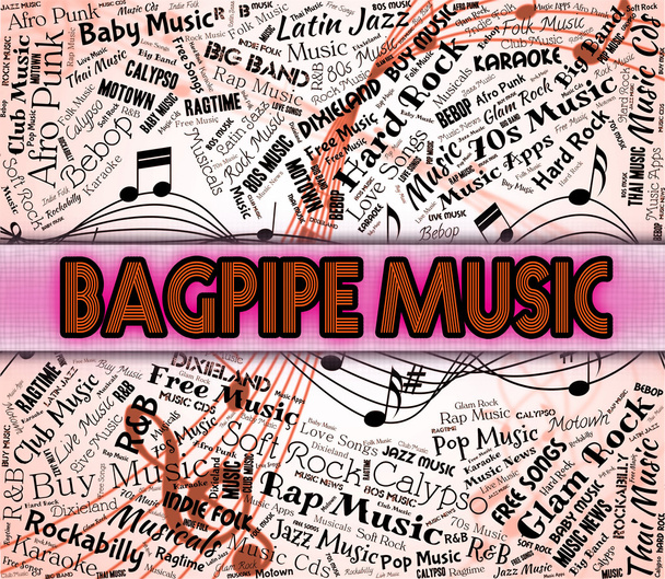 Bagpipe Music Means Sound Track And Acoustic - Fotó, kép