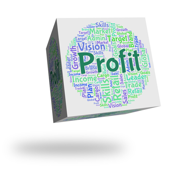 Profit Word Represents Earn Growth And Wordclouds - Φωτογραφία, εικόνα