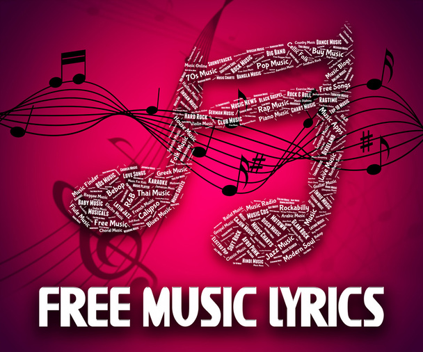 Free Music Lyrics Means With Our Compliments And Gratis - Φωτογραφία, εικόνα
