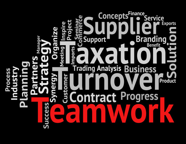Teamwork Word Represents Text Teams And Networking - Zdjęcie, obraz