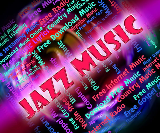 Jazz Music Represents Sound Track And Concert - Foto, afbeelding