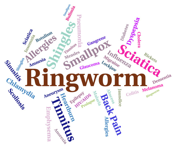 Ringworm Word Indicates Ill Health And Ailment - Foto, afbeelding